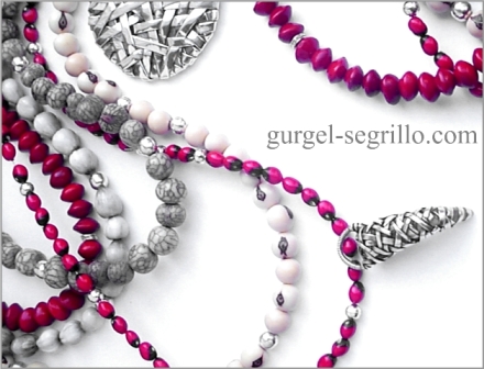 wearable art jewelry by artist patricia gurgel segrillo: woven series pendants, in pure silver and brazilian seeds