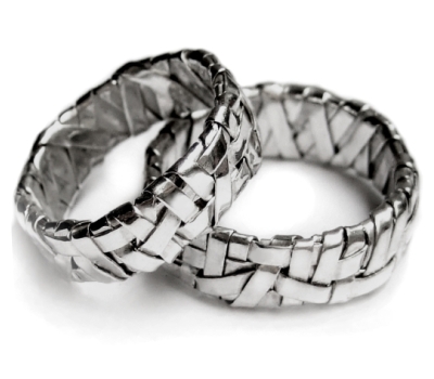 contemporary jewellery handcrafted in fine silver, partnership bands created by Patricia Gurgel Segrillo