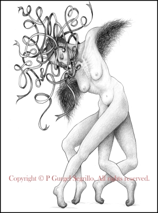 Original pencil on paper drawing created by Brazilian-Irish visual artist P Gurgel-Segrillo: figurative explorations on cross-cultural identity and womanhood, empowerment and femininity.